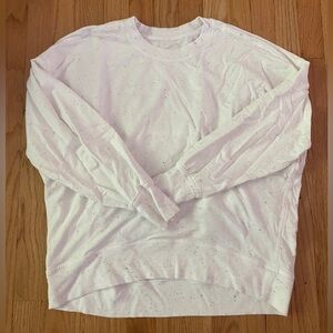 Lululemon LA Back in Action Crew in White Confetti Speckle MultiColor, Size 8